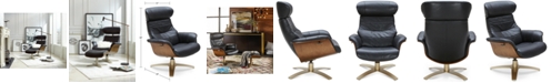 Furniture Annaldo Leather Swivel Chair